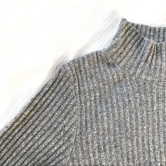 ARITZIA WILFRED FREE MARIE LIGHT GREY MOCK NECK LONG SLEEVE KNIT SWEATER DRESS - Picture 6 of 10